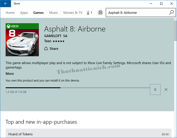 Quá trình tải và cài đặt Asphalt 8 trên Windows