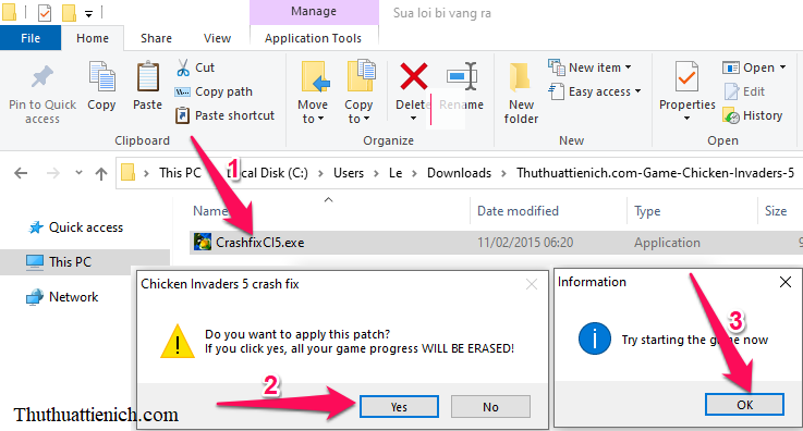 Hướng dẫn sửa lỗi văng game Chicken Invaders 5