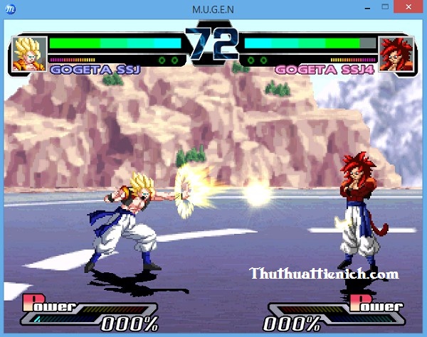 Màn hình chiến đấu trong game Dragon Ball Z Mugen 2011