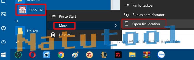 Cửa sổ mở vị trí file SPSS 16