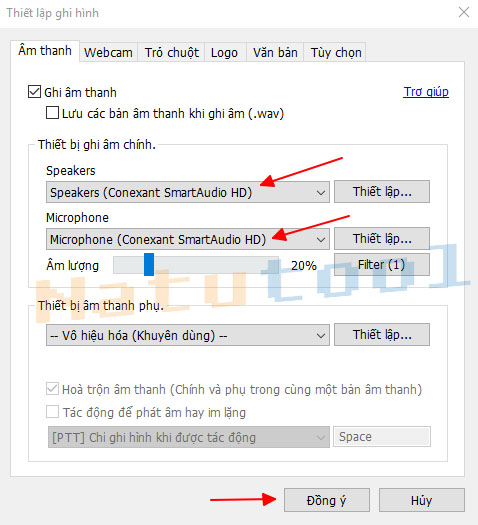 Thiết lập âm thanh