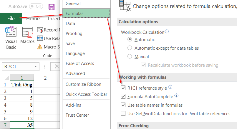 Hướng dẫn thay đổi kiểu tham chiếu trong Excel