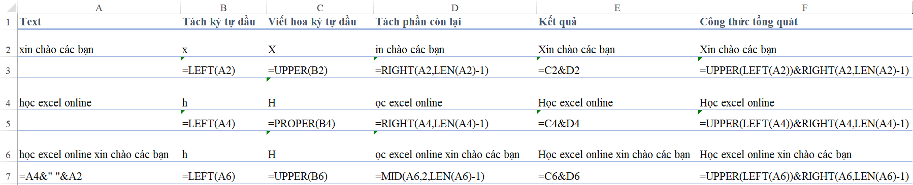 Cách Viết Hoa Chữ Cái Đầu Trong Excel Ví dụ viết hoa chữ cái đầu trong Excel