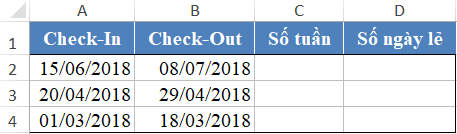 Ứng Dụng Hàm INT và MOD trong Excel: Tính Thời Gian Lưu Trú Khách Sạn