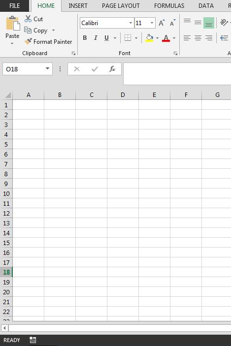 Excel interface displaying the bottom area with the sheet tab bar completely hidden