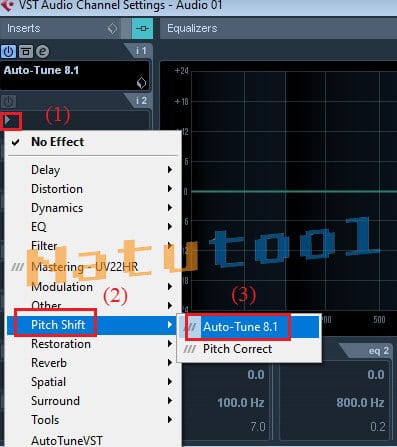 Chọn Auto-Tune 8.1 trong Cubase 5