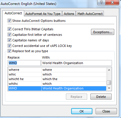 Tối ưu Tính năng AutoCorrect trong Excel Thêm từ vào AutoCorrect