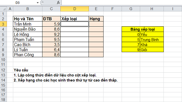 alt text: Bảng điểm học sinh