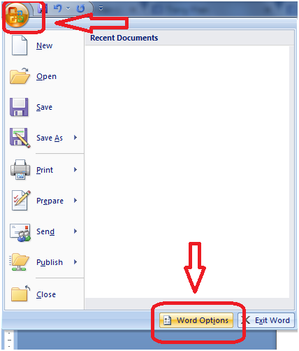Mở Word Options