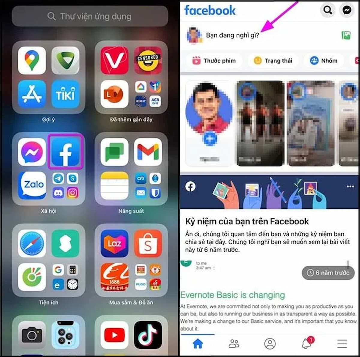 Cách tạo bản nháp trên FB trên iPhone