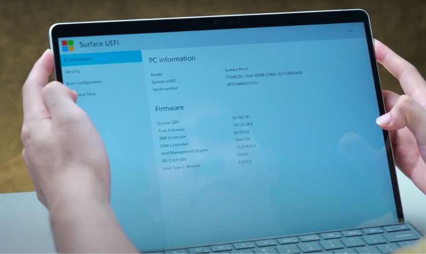 Reset BIOS Surface để sửa lỗi bàn phím