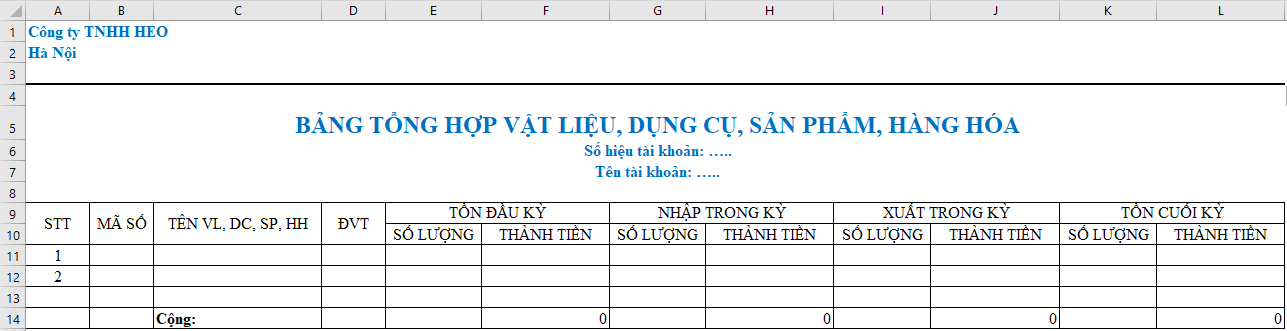 Hướng Dẫn Lập Bảng Tổng Hợp Nhập Xuất Tồn Trong Kế Toán Hướng Dẫn Lập Bảng Tổng Hợp Nhập Xuất Tồn Trong Kế Toán