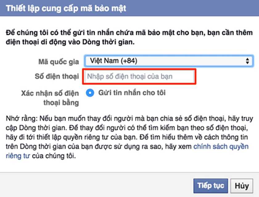 Chọn "Tiếp tục"