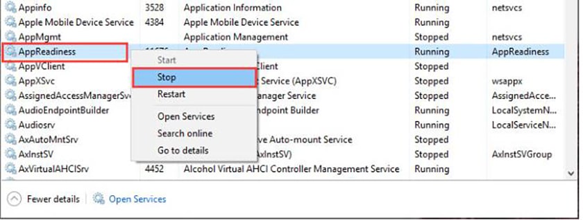 Vô hiệu hóa AppReadiness