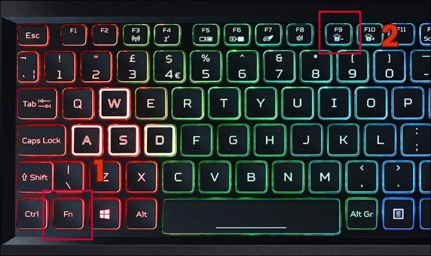 Bật đèn bàn phím bằng tổ hợp phím