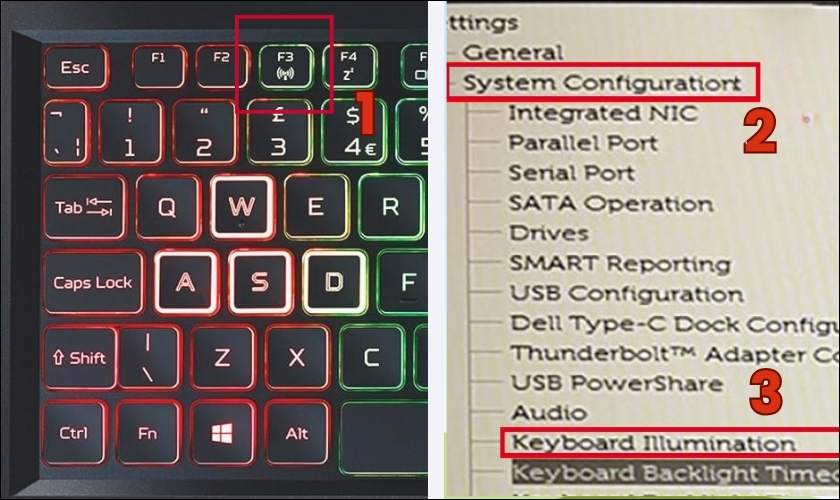Cài đặt đèn bàn phím qua BIOS