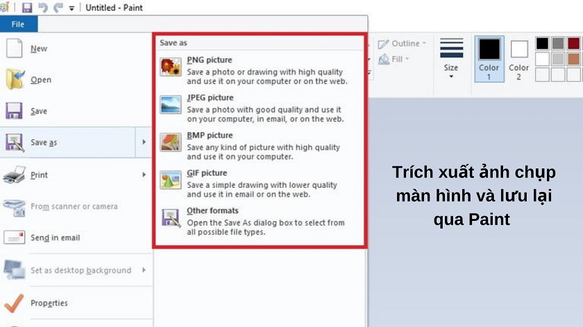 Sử dụng phím Print Screen