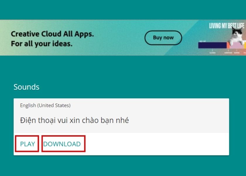 Nghe và tải file âm thanh từ Soundoftext