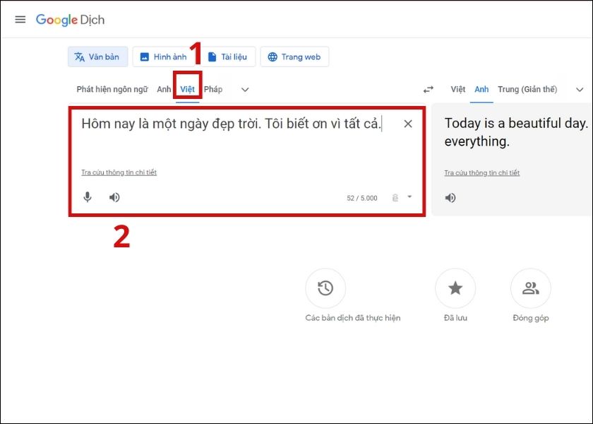 Nhập văn bản cần chuyển đổi sang giọng nói chị Google