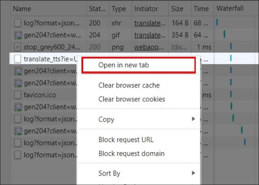 Mở liên kết âm thanh trong tab mới