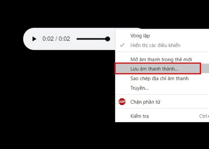 Lưu file âm thanh giọng đọc chị Google