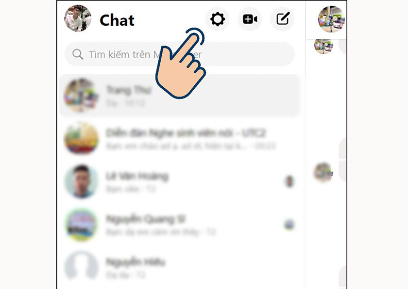 Mở cài đặt Messenger để đăng xuất