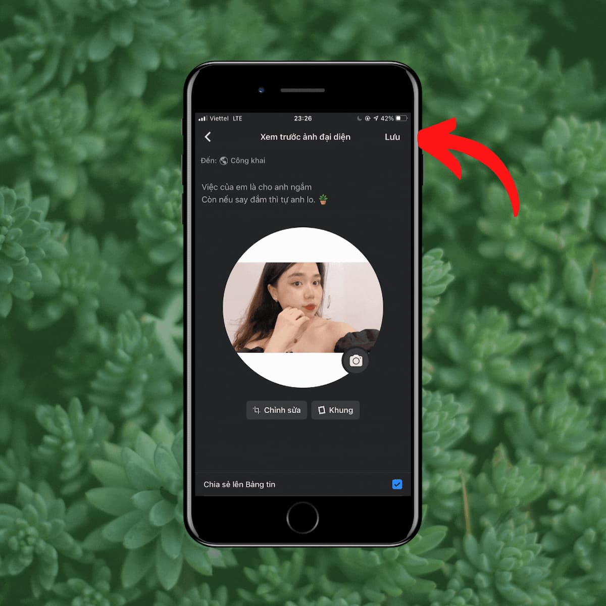 Cách đặt lại ảnh đại diện cũ vẫn giữ like: Chọn “Lưu"