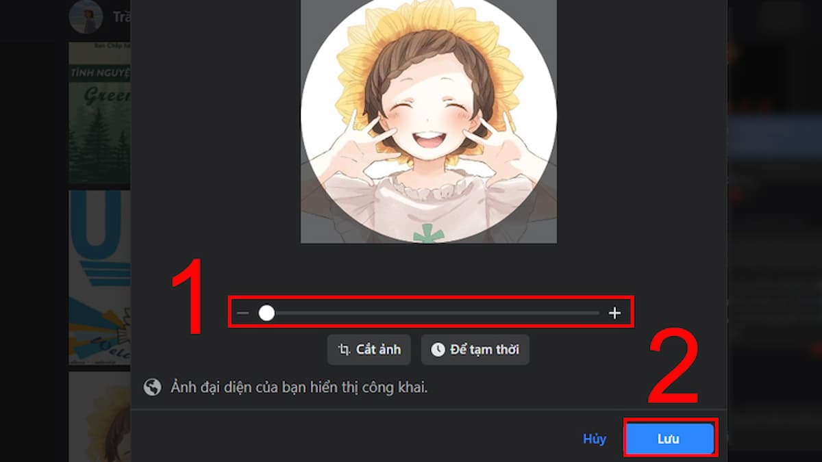 Cách đặt lại ảnh đại diện cũ vẫn giữ like: Bấm “Lưu”