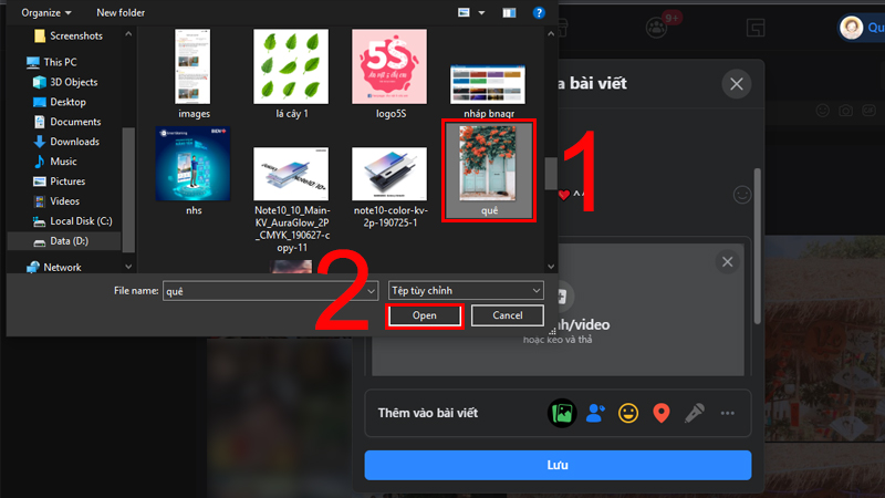 Chọn hình ảnh bạn muốn thay đổi. Sau đó nhấn “Open”