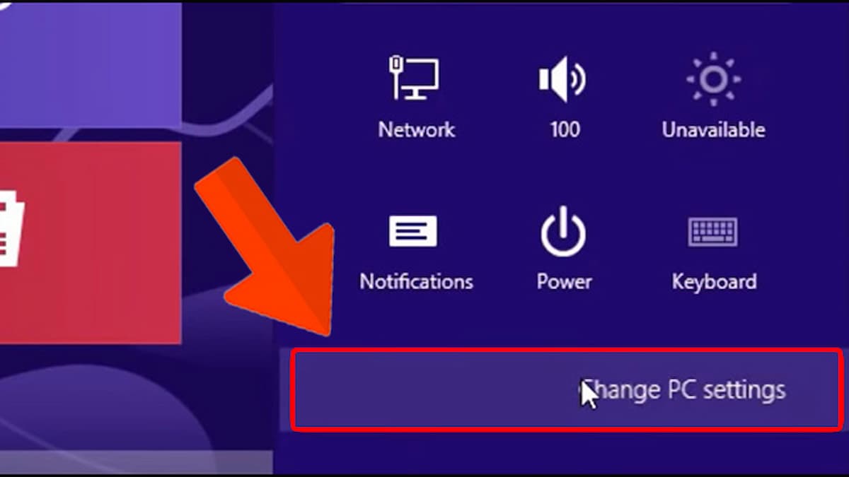 Change PC Settings Windows 8