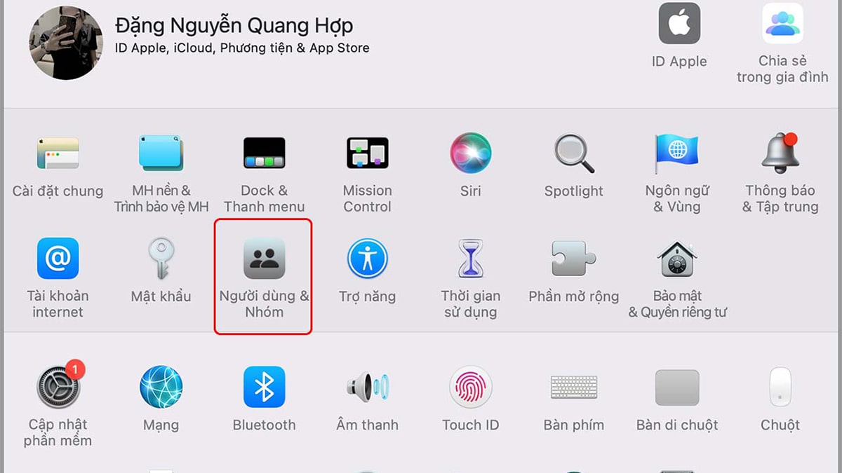 Chọn Users & Groups