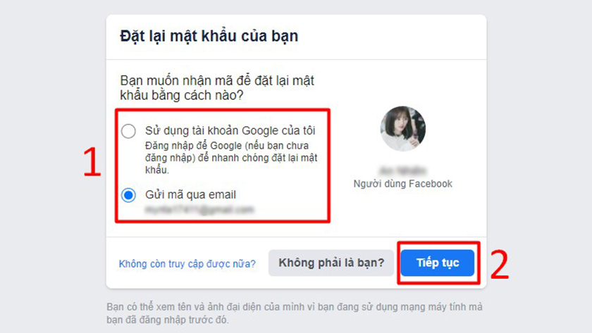 Khôi phục mật khẩu Facebook qua email