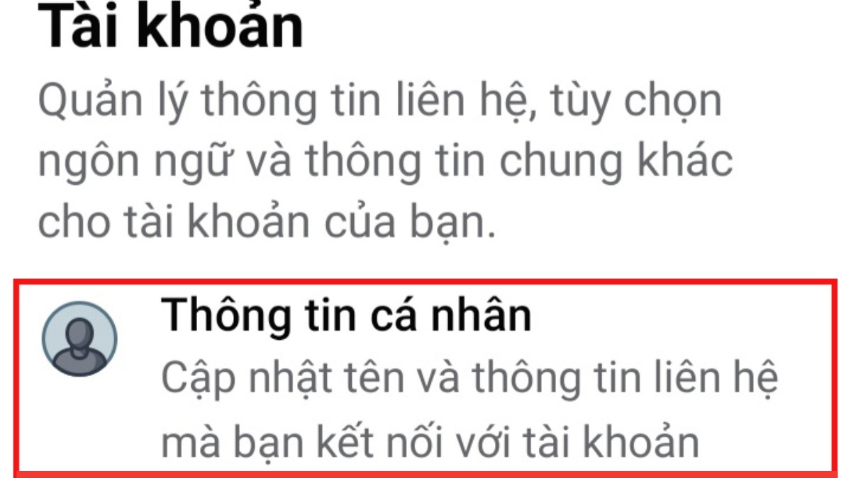 Thông tin cá nhân Facebook