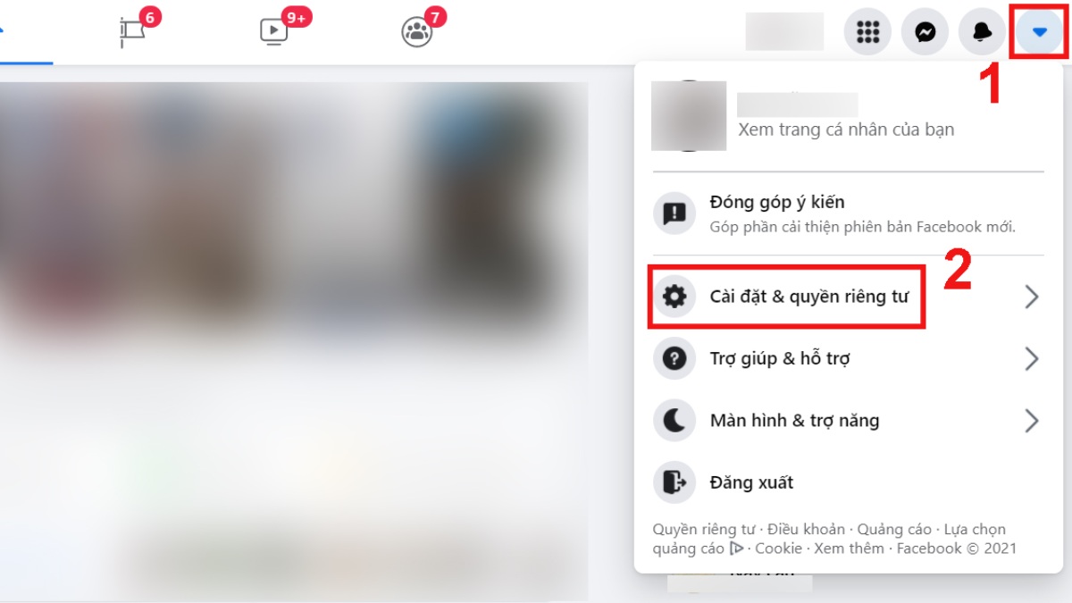 Cài đặt và quyền riêng tư Facebook trên máy tính