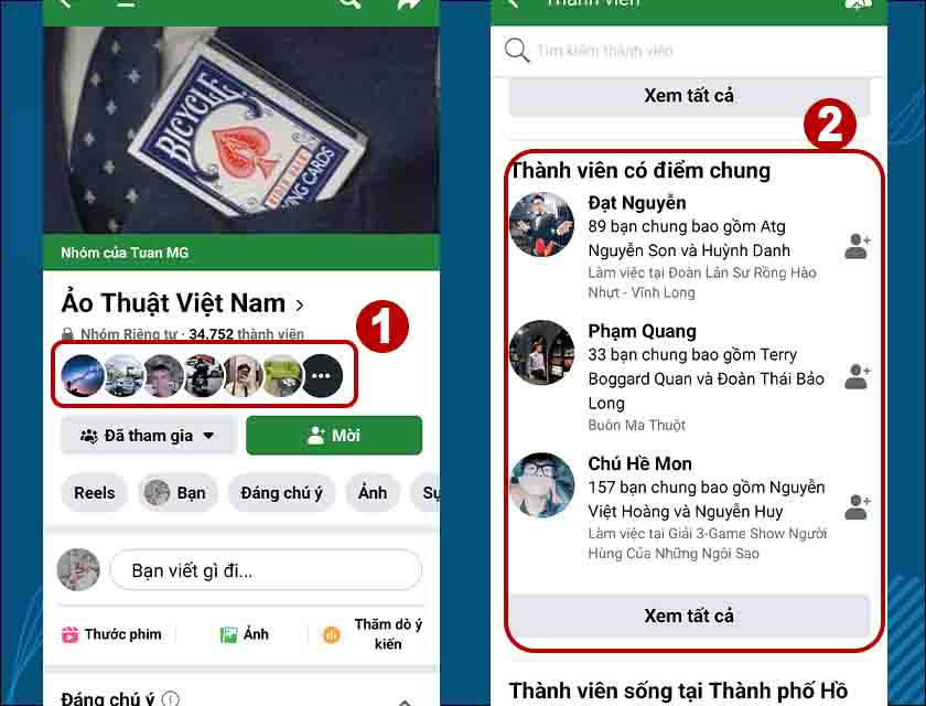 Xem thành viên trong nhóm Facebook