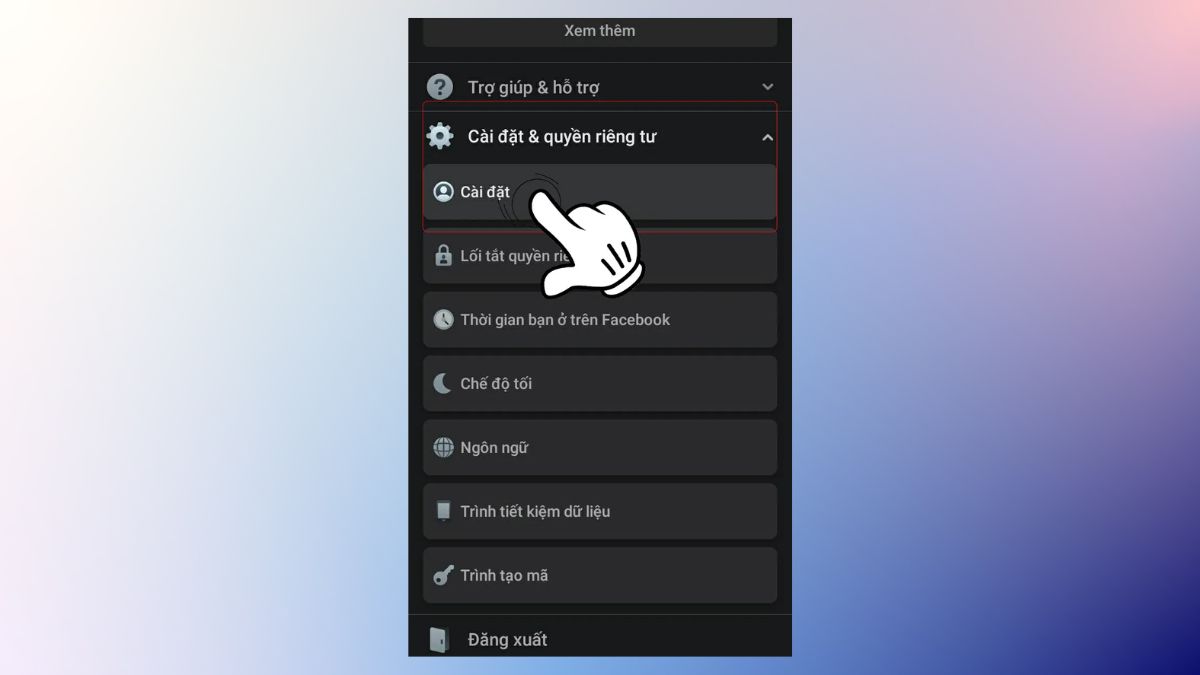 Truy cập cài đặt Facebook trên iPhone