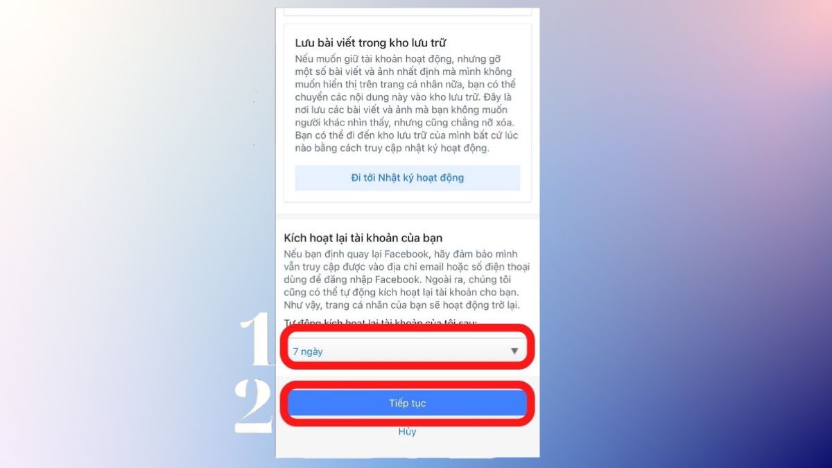 Vô hiệu hóa tài khoản Facebook