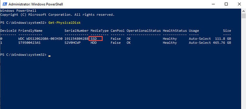 Kiểm tra ổ cứng bằng PowerShell