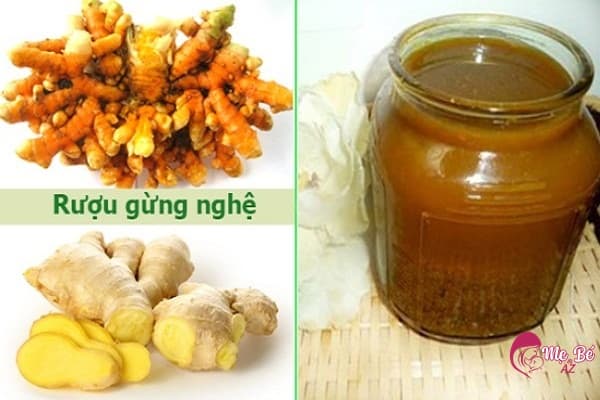 Làm trắng da bụng với rượu gừng nghệ