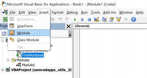 Tạo module mới trong VBA Editor
