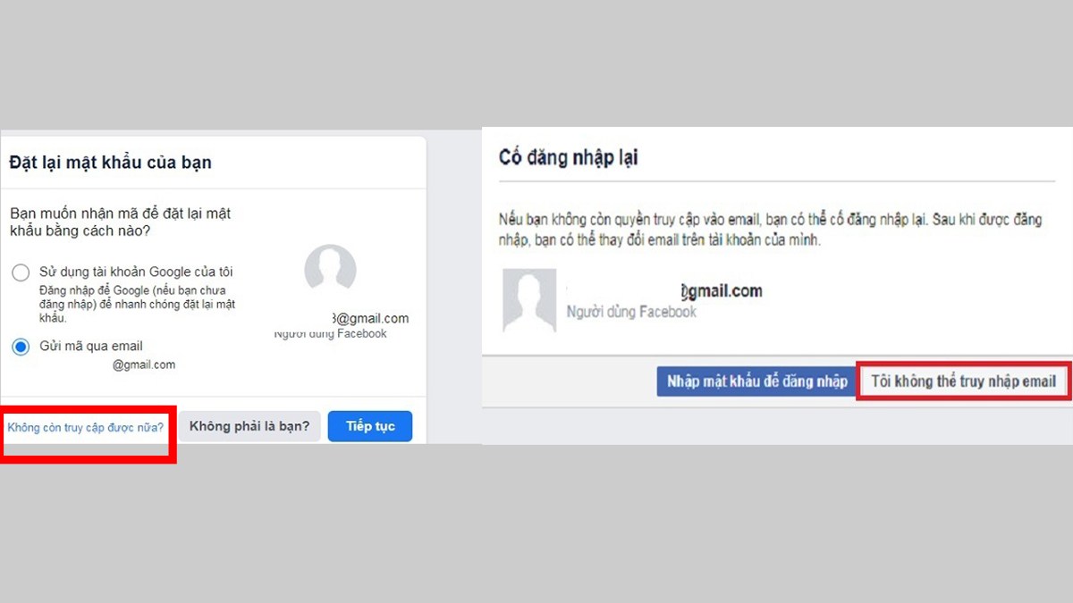 Chọn "Tôi không thể truy nhập email"
