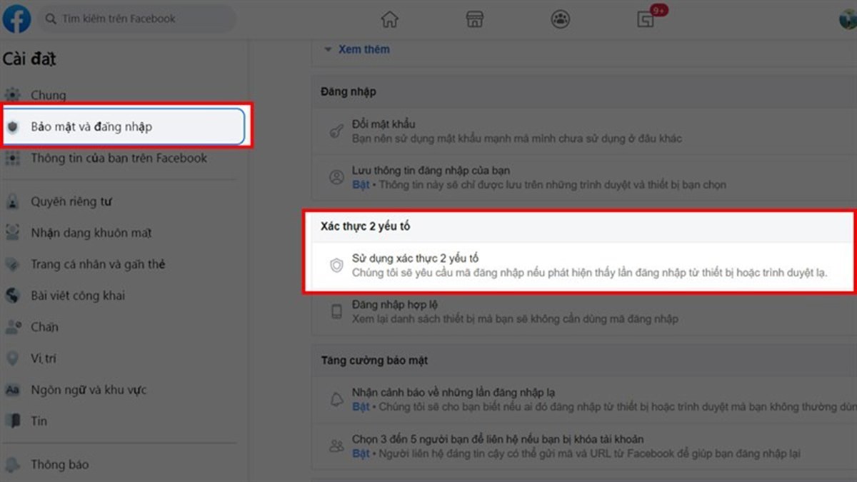Bật cảnh báo đăng nhập lạ