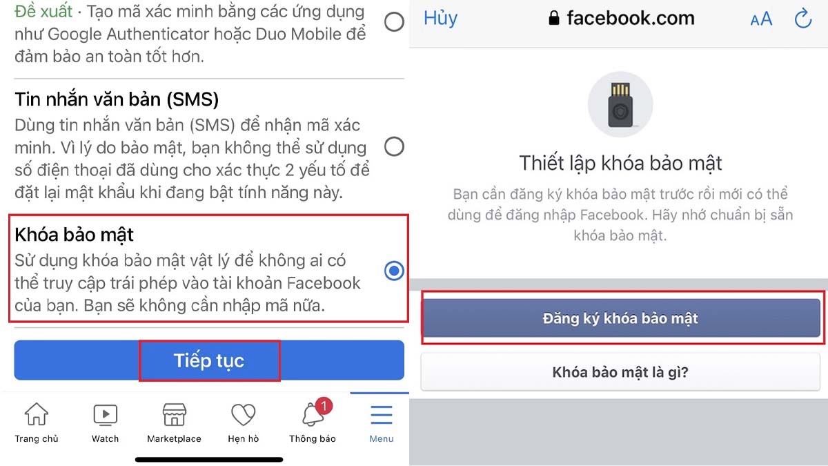 sử dụng khoá bảo mật