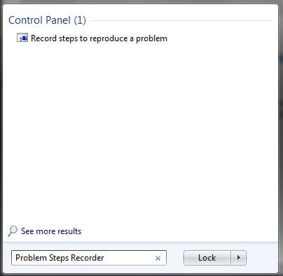 Mở Problem Steps Recorder trên Windows 7