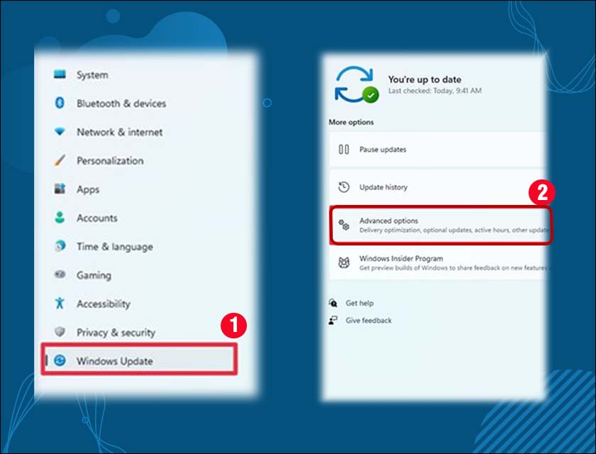 Truy cập mục Settings