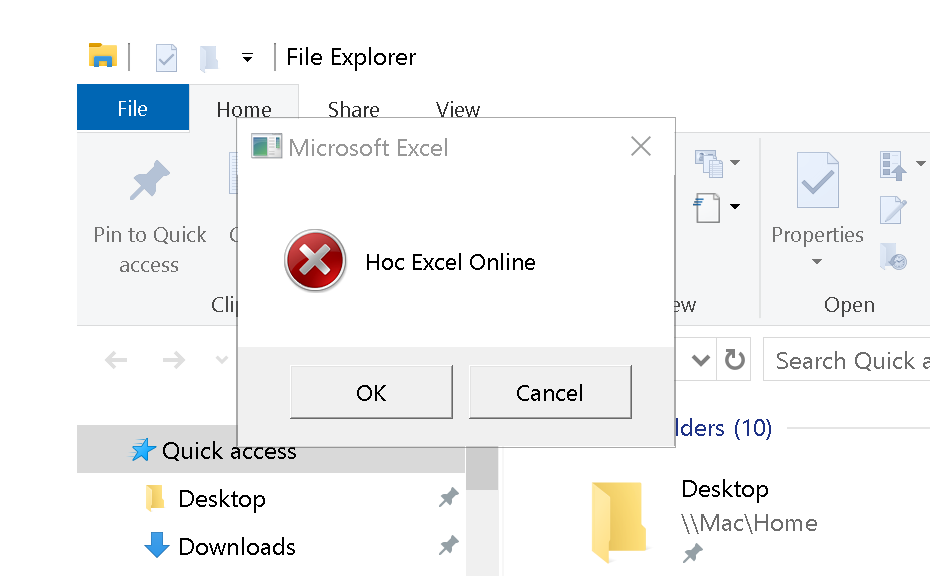 MsgBox trong VBA Excel với tham số vbSystemModal