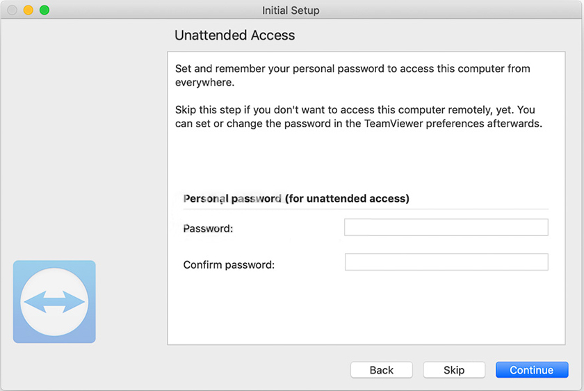 Thiết lập mật khẩu TeamViewer