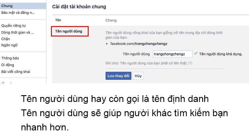 Tên người dùng Facebook là gì và tác dụng của tên người dùng Facebook