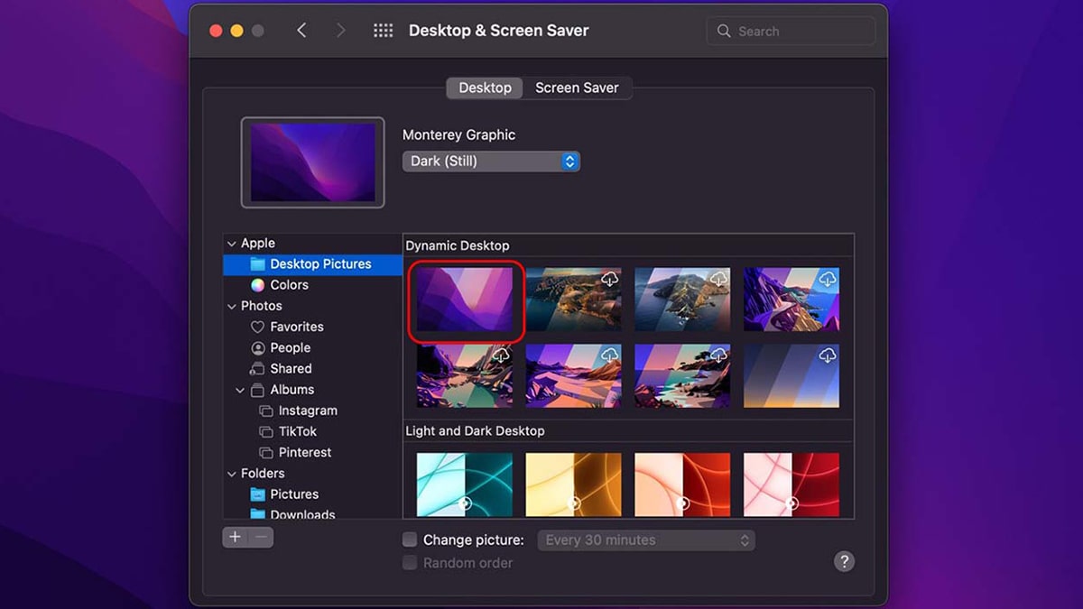 Chọn hình nền Macbook