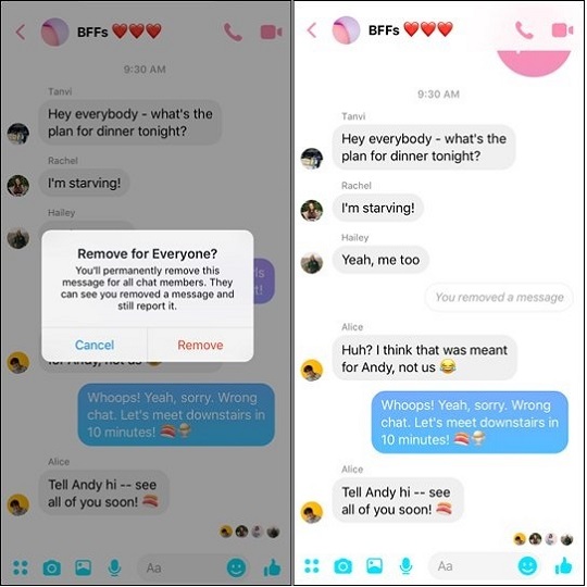 Xác nhận gỡ tin nhắn